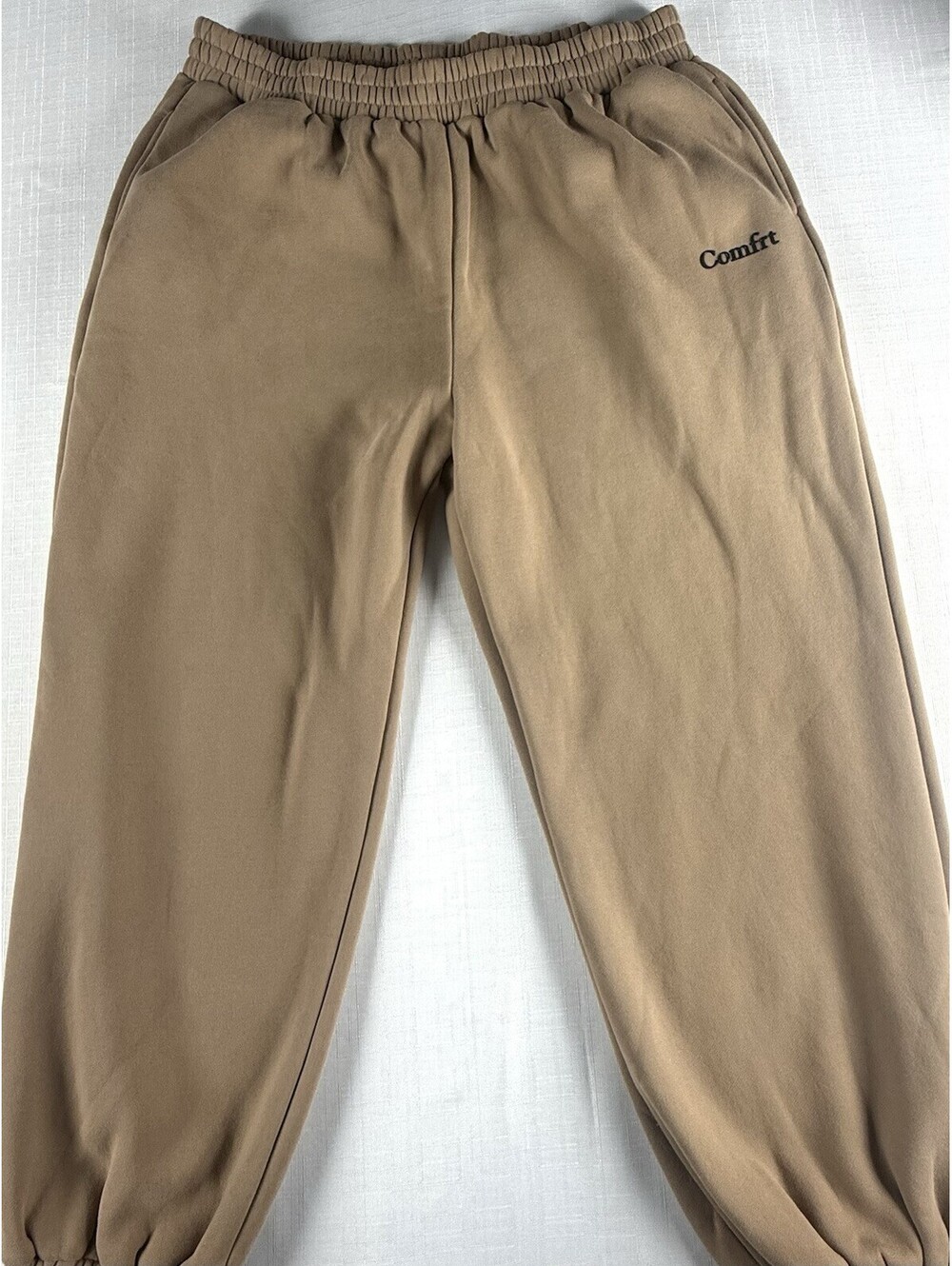 Comfrt Sweatpants Men’s 2XL Tan Oversized Heavyweight Fleece Joggers Lounge